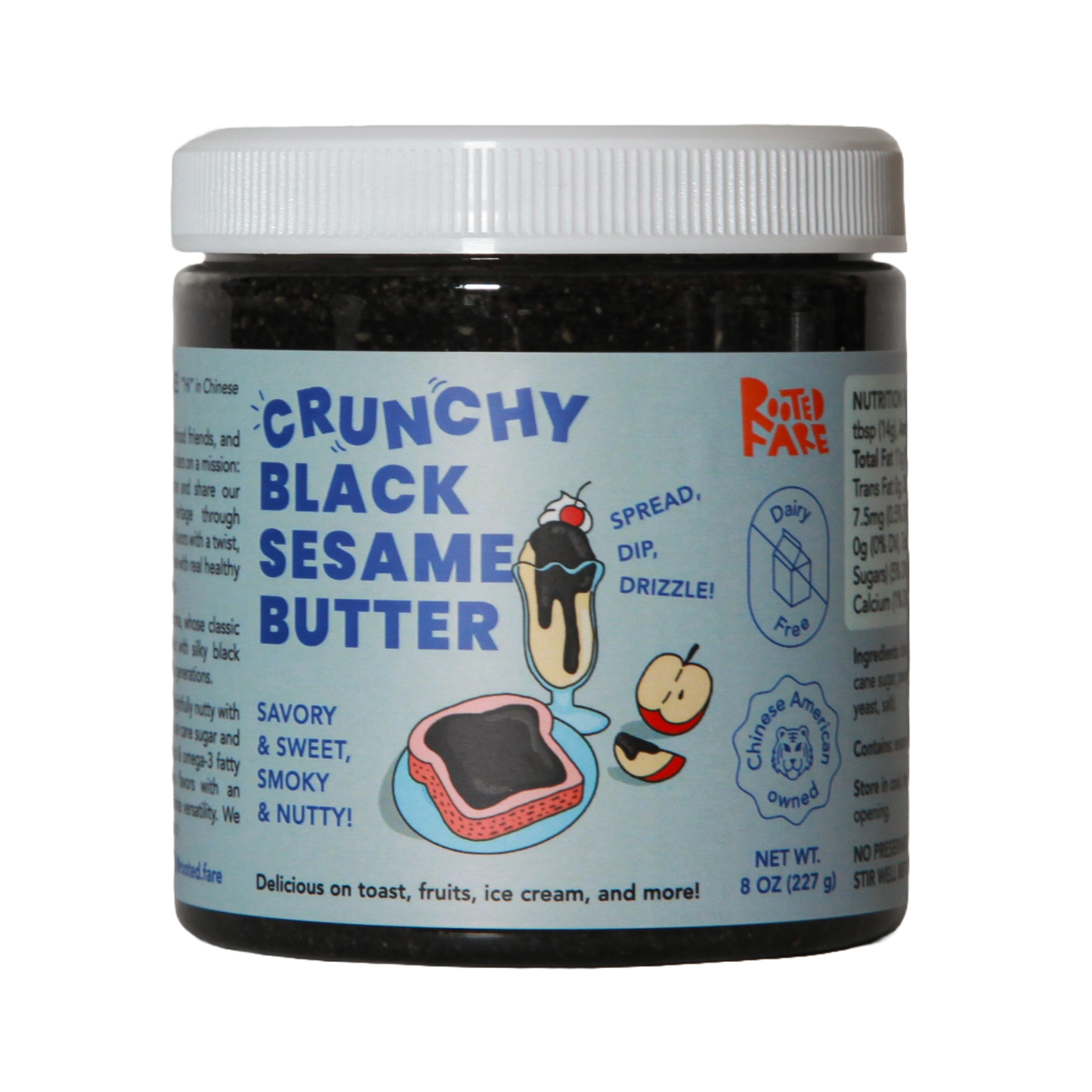 Crunchy Black Sesame Butter (8oz Plastic Jar) - From From