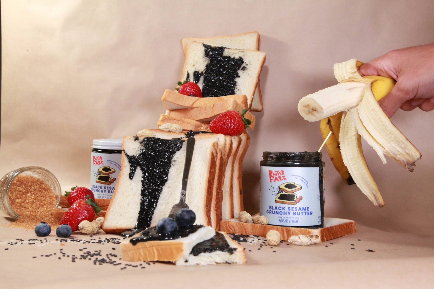 Crunchy Black Sesame Butter (8oz Plastic Jar) - From From