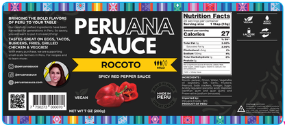 PERUANA Rocoto Spicy Red Pepper Sauce, Mild, 7oz